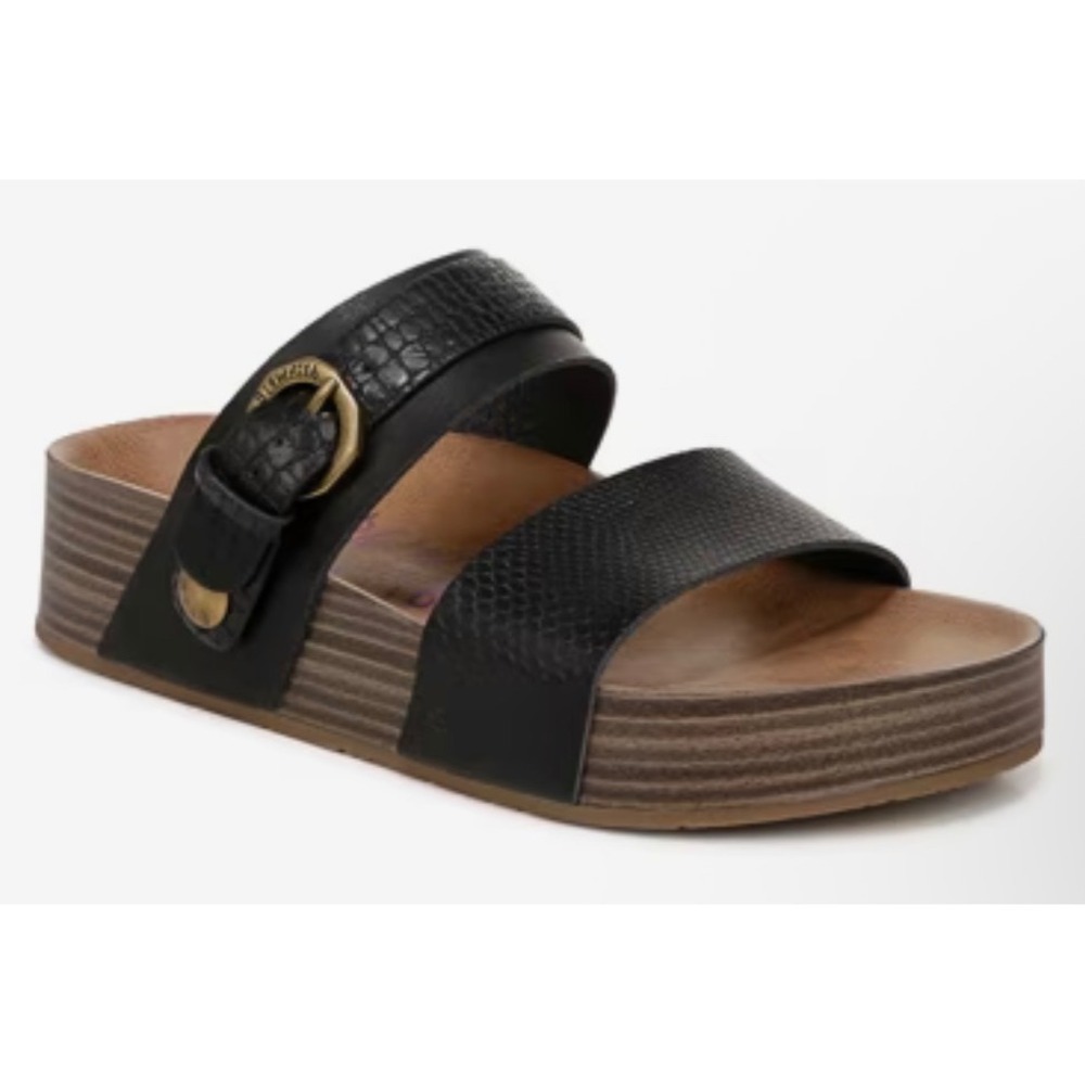 Blowfish Malibu Marge Black Vegan Leather Platform Sandals BF-7036 Womens 10